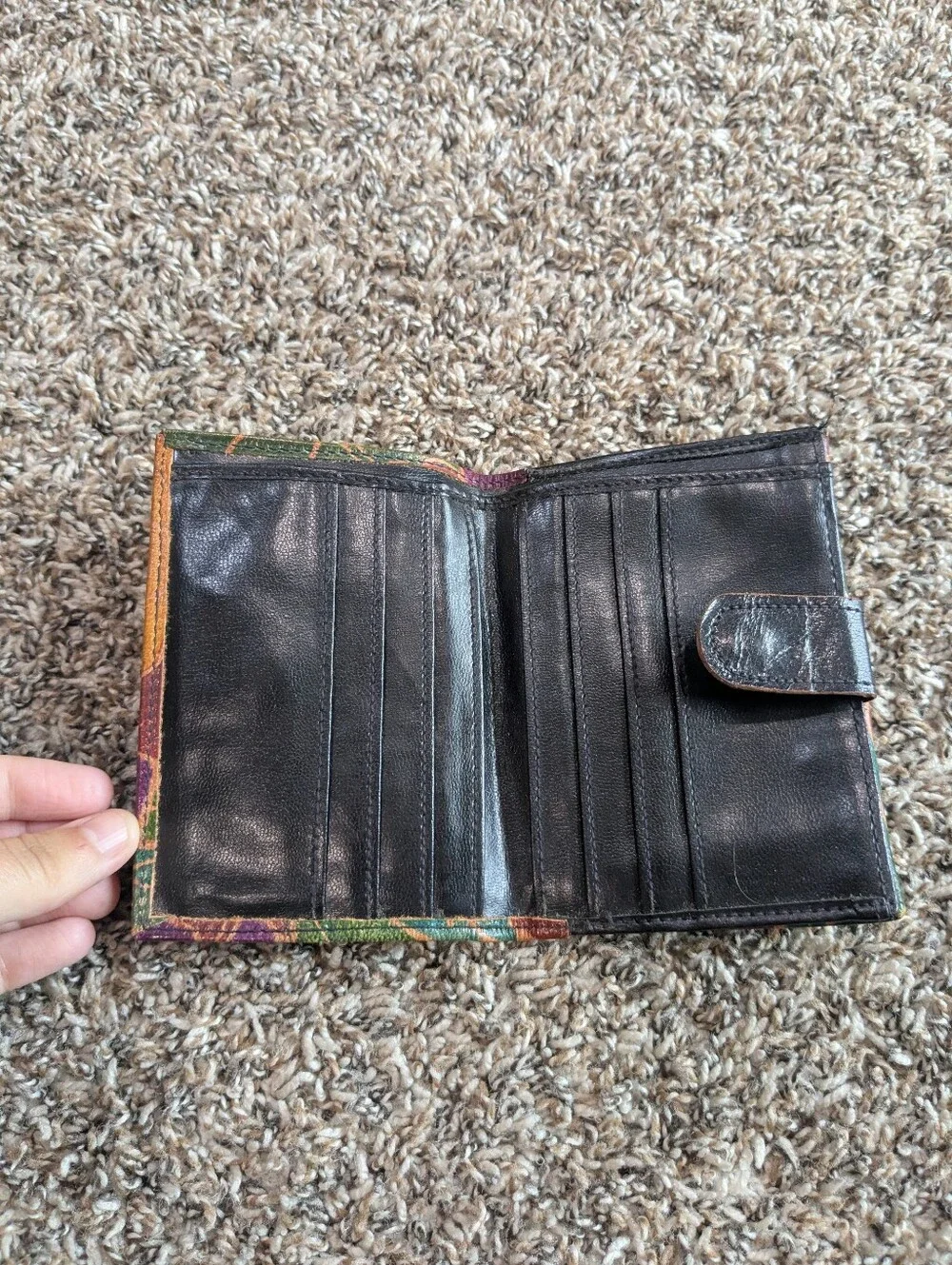 Vintage Tooled Leather Floral Wallet Made In India